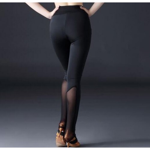 Women's latin dance pants leggings female lady competition stage performance practice fitness dancing pants leggings